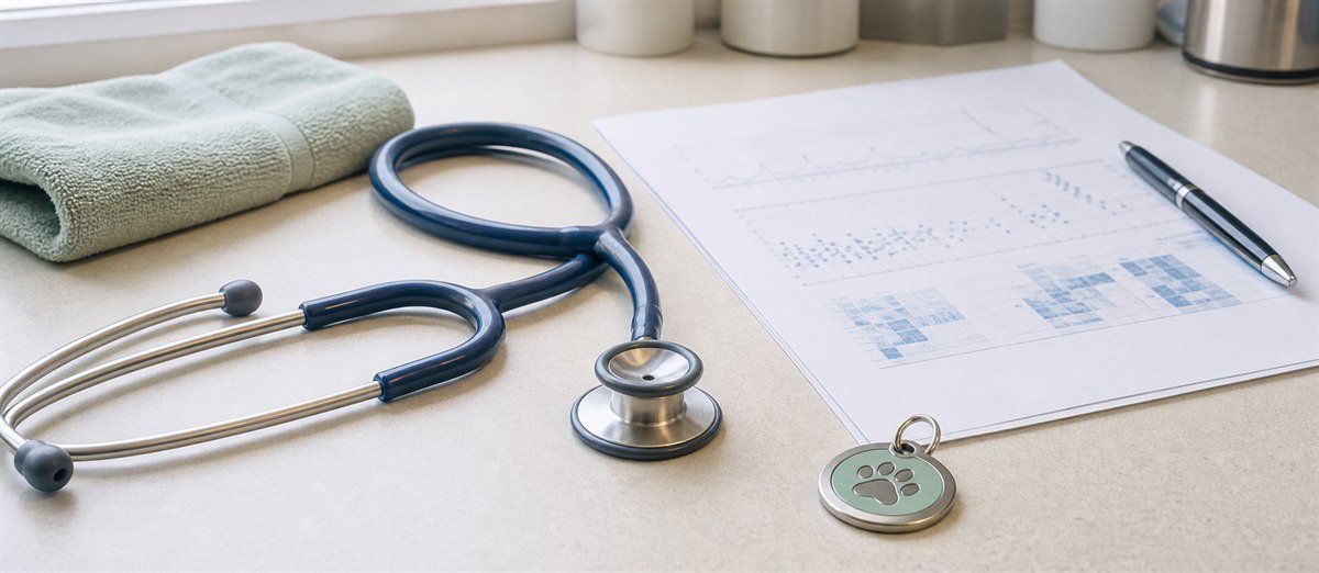 Veterinary stethoscope and pet health materials